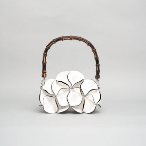 Cloud Shoulder Bag Blossom with Dark Bamboo Handle